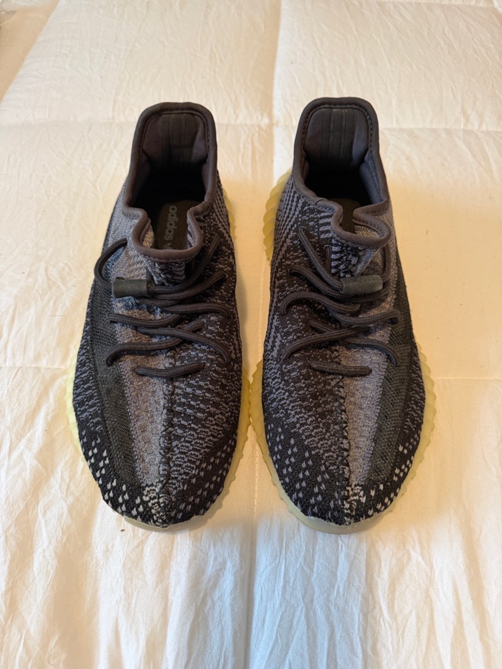 adidas Yeezy Unisex Dark Gray and Black Knit Sneakers